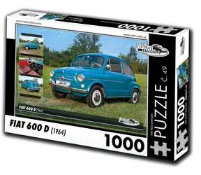 RETRO-AUTA Puzzle č. 49 Fiat 600 D (1964) / 1000 dílků / 66 × 47 cm