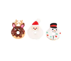 HUHUBAMBOO Hračka pro psy Vánoční donut / Plyšová / Mazlicí hračka