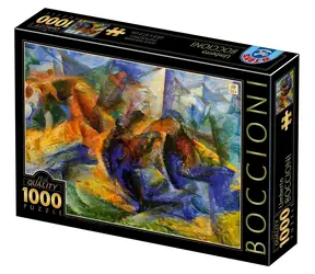 D-TOYS Puzzle Kůň a jezdec a budovy / 1000 dílků