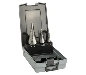 Bosch 2608587426 / Sada stupňovitých vrtáků HSS / 4-30 mm / 3 ks