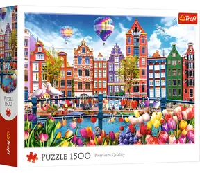TREFL Puzzle Barevný Amsterdam / 1500 dílků / 85 x 58 cm