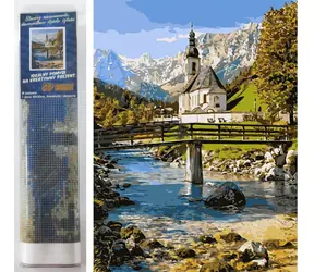 NORIMPEX Diamantové malování Kostel v Ramsau / 30x40 cm