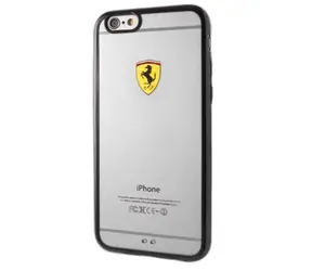 Ferrari FEHCP6LBK transparentní/černá / Pouzdro / Apple iPhone 6/6S Plus
