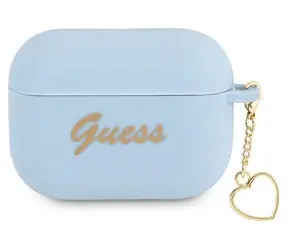 GUESS GUAPLSCHSB Silicone Charm Heart Collection modrá / Pouzdro / AirPods Pro