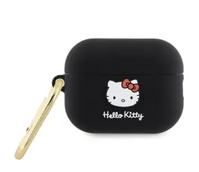 Hello Kitty Silicone 3D Kitty Head pro AirPods Pro 2 černá / Pouzdro / Silikonové