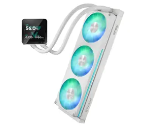 ASUS PRIME LC II 360 ARGB LCD bílá / Komplet vodního chlazení CPU / 360 mm / 3x 120mm / ARGB / LCD displej