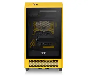 THERMALTAKE The Tower 200 tmavě žlutá / Skříň / Mini-ITX / 1x USB-C 3.2 / 2x USB-A / bez zdroje / průhledná bočnice