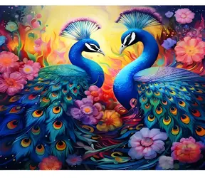NORIMPEX Diamantové malování Paví schůzka / 30x40 cm