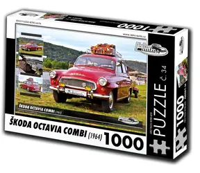 RETRO-AUTA Puzzle č. 34 Škoda Octavia Combi (1964) / 1000 dílků / 66 × 47 cm