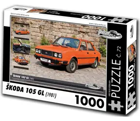 RETRO-AUTA Puzzle č. 72 Škoda 105 GL (1981) / 1000 dílků / 66 × 47 cm