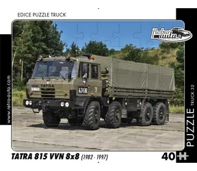 RETRO-AUTA Puzzle TRUCK č.32 Tatra 815 VVN 8x8 (1982-1997) / 40 dílků / cca 32 × 24 cm