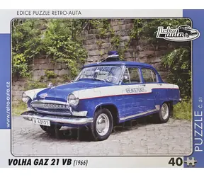 RETRO-AUTA Puzzle Volha GAZ 21 VB (1966) / 40 dílků / 32 × 24 cm