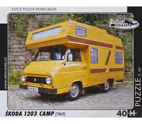 RETRO-AUTA Puzzle č.44 Škoda 1203 CAMP (1969) / 40 dílků / 32 x 24 cm