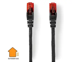Nedis černá / Síťový kabel / CAT6 / RJ45 - RJ45 / U/UTP / venkovní / 75 m