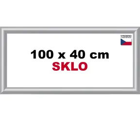 BFHM Plastový rám na puzzle 100x40 cm stříbrný / Rám na puzzle / Sklo 2 mm broušené hrany / Výška profilu 21 mm