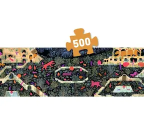 DJECO Panoramatické puzzle Království koček / 500 dílků / 97 x 33 cm