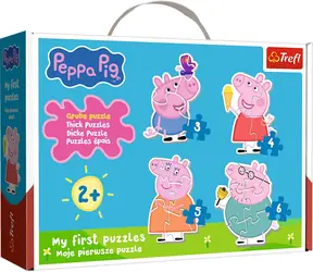 Trefl Baby puzzle Prasátko Peppa 4v1 / 3, 4, 5, 6 dílků