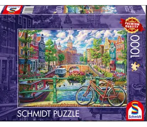 SCHMIDT Puzzle Kouzlo amsterdamského kanálu / 1000 dílků / 69,3 × 49,3 cm