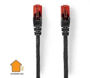 Nedis černá / Síťový kabel / CAT6 / RJ45 - RJ45 / U/UTP / venkovní / 50 m