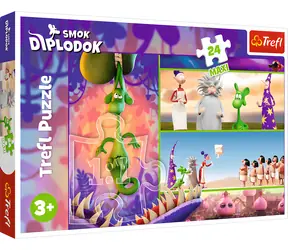 TREFL Puzzle Hokus pokus Diplodokus MAXI / 24 dílků / 60 x 40 cm