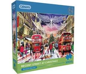 GIBSONS Puzzle Vánoční Regent Street XL / 500 dílků / 68 × 49 cm