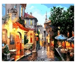 NORIMPEX Diamantové malování Barevná ulice / 30x40 cm