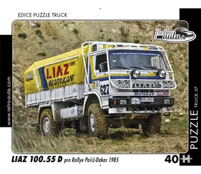 RETRO-AUTA Puzzle TRUCK č.27 Liaz 100.55 D pro Rallye Paříž-Dakar (1985) / 40 dílků