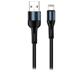 Colorway černá / Datový kabel / USB-A - Lightning / nylonový / 2,4 A / 1 m