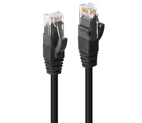 Lindy U/UTP Cat6 černá / Síťový kabel / 1 m / RJ-45 / LSZH