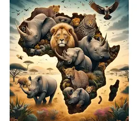 NORIMPEX Diamantové malování Afrika / 30x40 cm