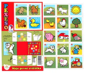 TEDDIES Pexeso Moje první zvířátka / Vystřihovací pexeso / 32 kartiček / 43x43 mm
