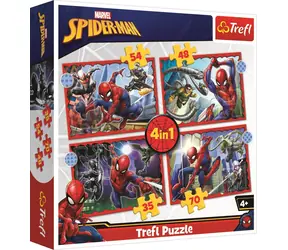 Trefl Puzzle Hrdinný Spiderman 4v1 / 35, 48, 54, 70 dílků