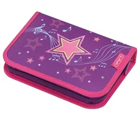 Herlitz Melody Star / Školní penál / jednopatrový / s výbavou / 20,5x14x3 cm
