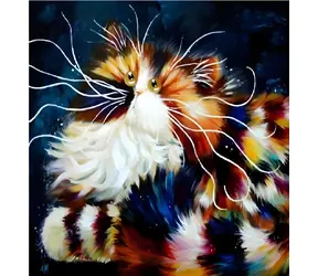 NORIMPEX Diamantové malování Nadýchaná kočka / 30x40 cm