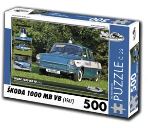 RETRO-AUTA Puzzle č. 33 Škoda 1000 MB VB (1967) / 500 dílků / 48 × 36 cm