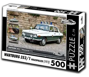 RETRO-AUTA Puzzle č. 79 Wartburg 353,1 Volkspolizei (1973) / 500 dílků / 48 × 36 cm