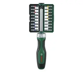 Bosch Ráčnový šroubovák s bity zelená/černá / Sada bitů / 19 ks / Moment do 36 Nm / Magnetický držák