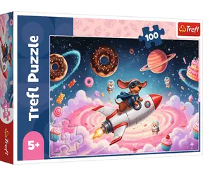 TREFL Puzzle Jezevčík na raketě / 100 dílků / 41 x 27,5 cm