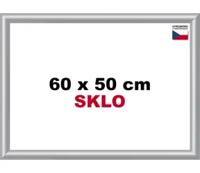 BFHM Plastový rám na puzzle 60x50 cm stříbrný / Rám na puzzle / sklo 2 mm / výška profilu 21 mm