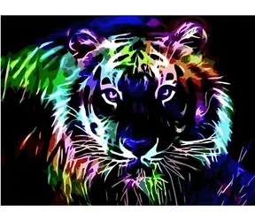 NORIMPEX Diamantové malování Neonový tygr / 30x40 cm