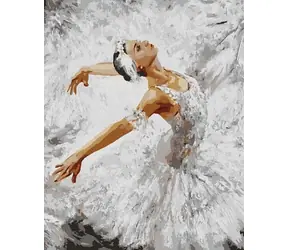 NORIMPEX Diamantové malování Baletka v bílé / 30x40 cm