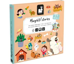 JANOD Magnetické příběhy Domácí mazlíčci / Magnetická knížka / 30 magnetických dílků