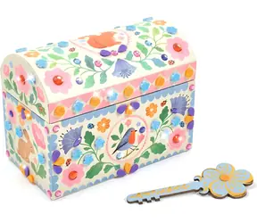 DJECO DIY Truhlička na poklad béžová / Kreativní sada / 150+ mozaikových samolepek / tajné dno na klíček