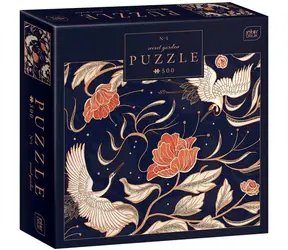 INTERDRUK Puzzle Secret Garden: Jeřábi a květiny / 500 dílků / 47 x 33 cm