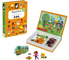 JANOD Magnetibook Roční období / Magnetická kniha / 115 dílků / od 3 let