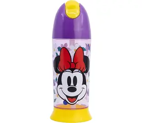 STOR Láhev na pití Minnie Mouse 280 ml / Bezpečnostní zátka / Brčko / Bez bisfenolu a ftalátů