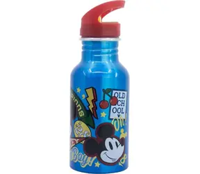 STOR Láhev na pití hliníková Mickey Mouse 545 ml / Šroubovací uzávěr / Protikapací brčko / Bez BPA