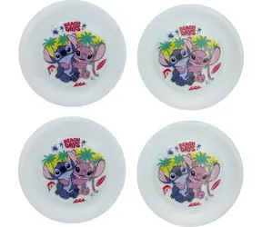 STOR Sada dětských talířků Stitch / 4 ks / Odolný plast / Do myčky i mikrovlnky
