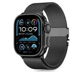 Tech-Protect Milano Strap 44/45/46/49 mm černá / Řemínek / Milánský tah / Apple Watch 6-10, SE, Ultra 1/2