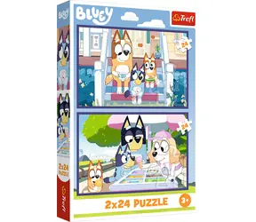 TREFL Puzzle Bluey: Zábavná Bluey / 2x24 dílků / 27,5 x 18 cm / věk 3+